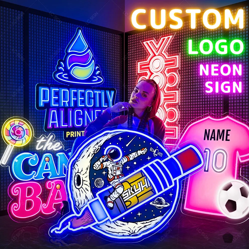 Custom Luminous Acrylic Neon Lights Interior/Exterior Wall & Party Table Decor for Nightclub Decoration
